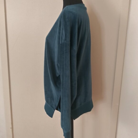 A.N.A A New Approach Women’s Legion Blue Tie-Hem Velour Sweatshirt Medium - Picture 11 of 11